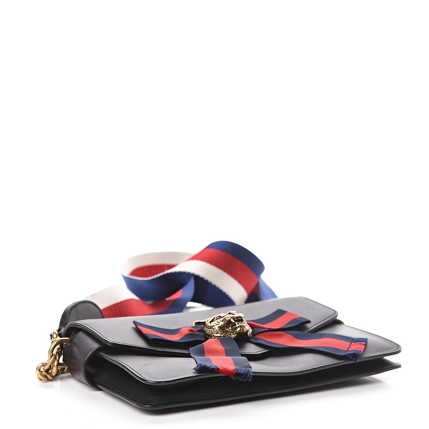 Nappa Sylvie Web Tiger Broadway Shoulder Bag Black