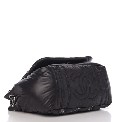 Chanel Nylon Quilted Tweed Stitch Bubble Flap Black 3 of 9