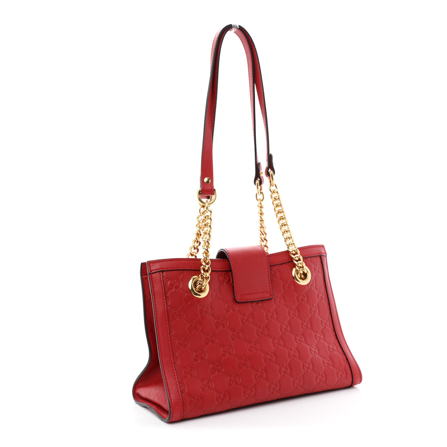 Gucci Guccissima Small Padlock Tote Red 3 of 11