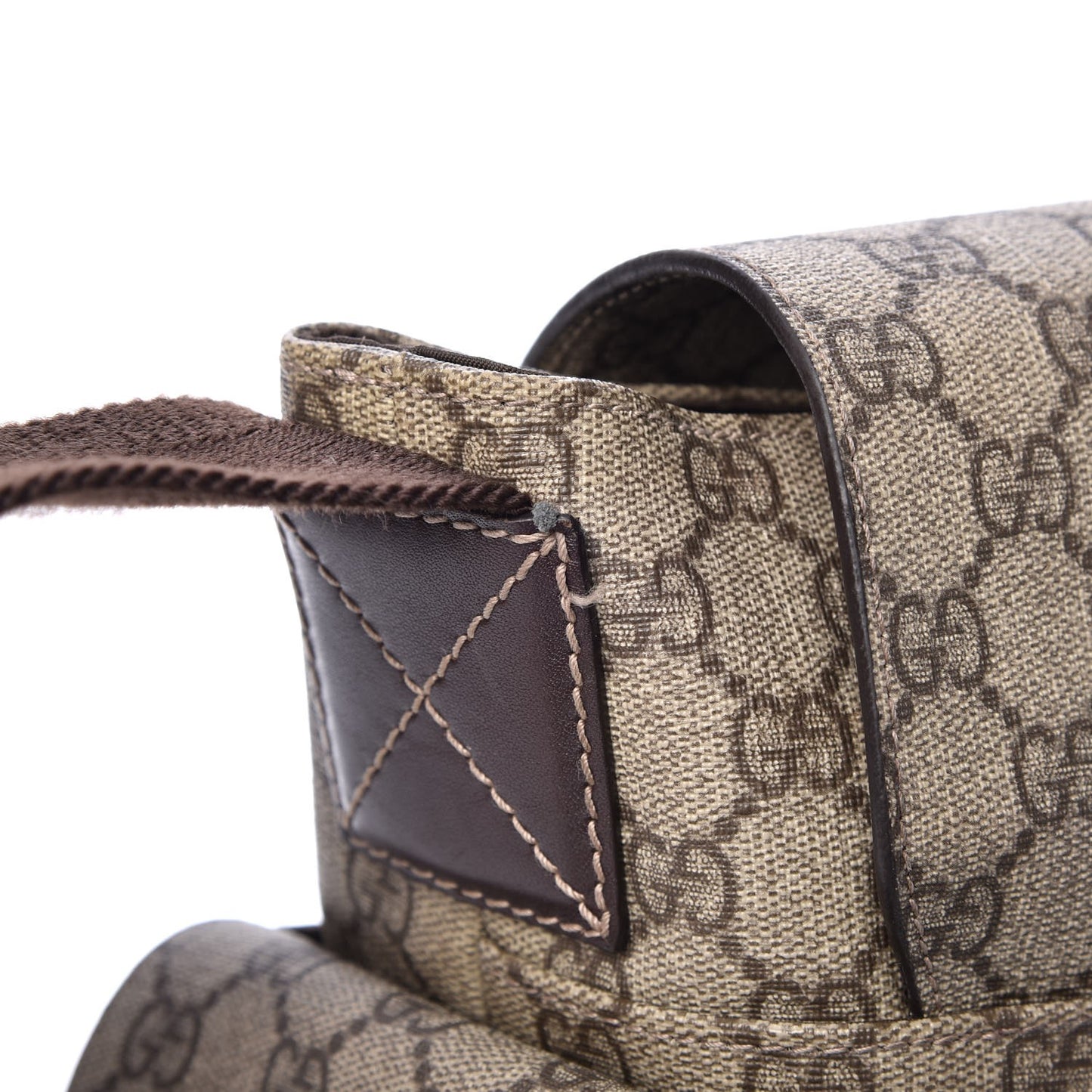 GG Plus Monogram Messenger Diaper Bag Dark Brown