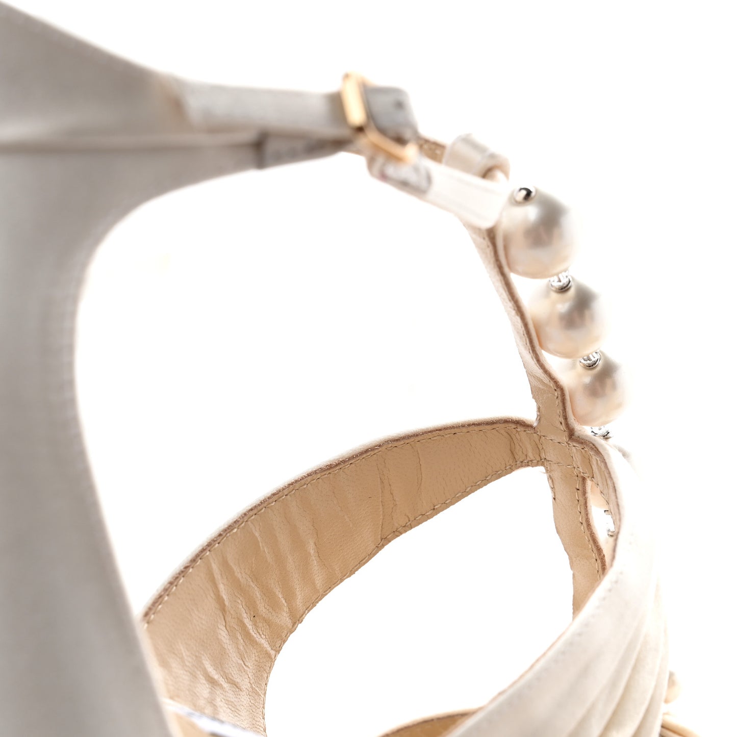 Satin Pearl Aura 95 Sandals 41 Ivory White