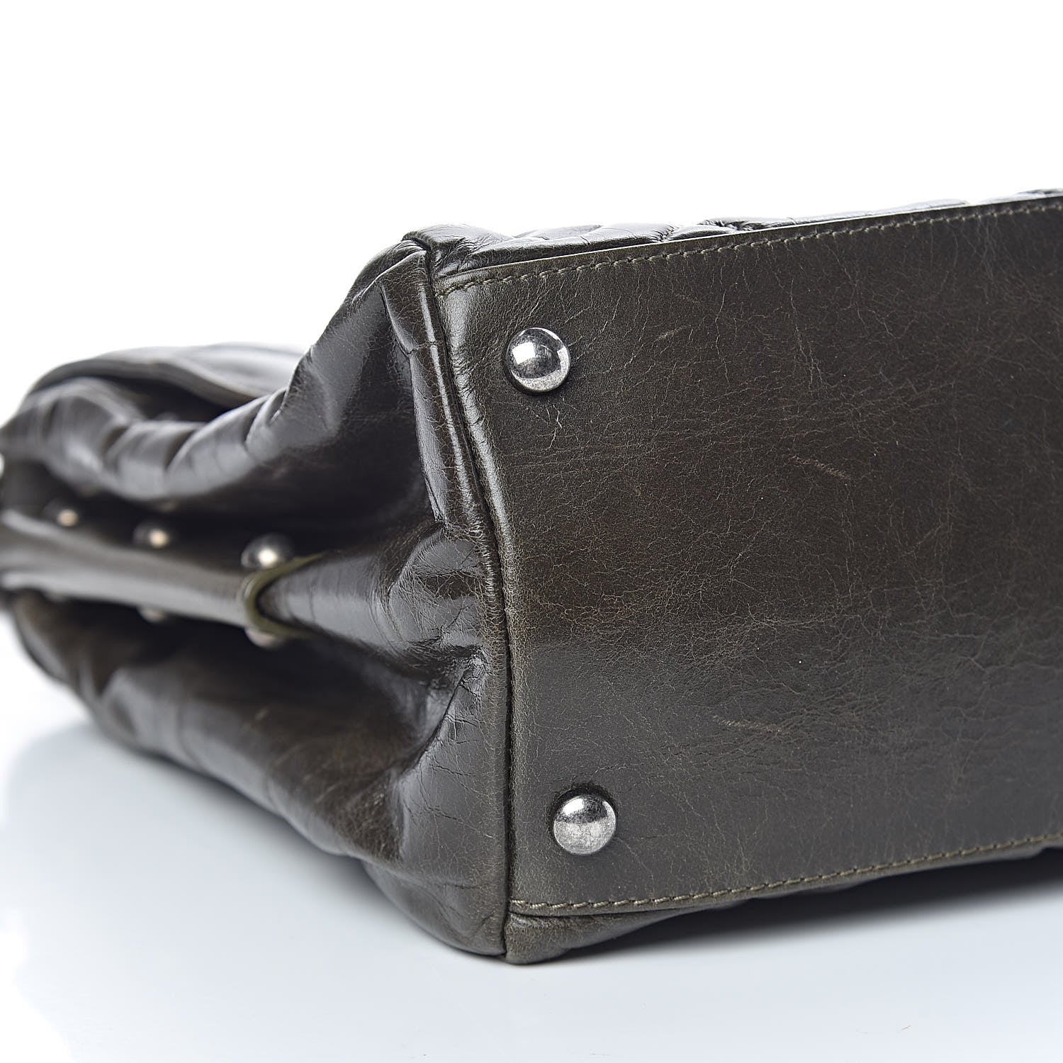 Chanel Glazed Calfskin Boy Satchel Flap Dark Grey 8 of 13