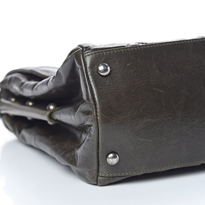 Chanel Glazed Calfskin Boy Satchel Flap Dark Grey 8 of 13