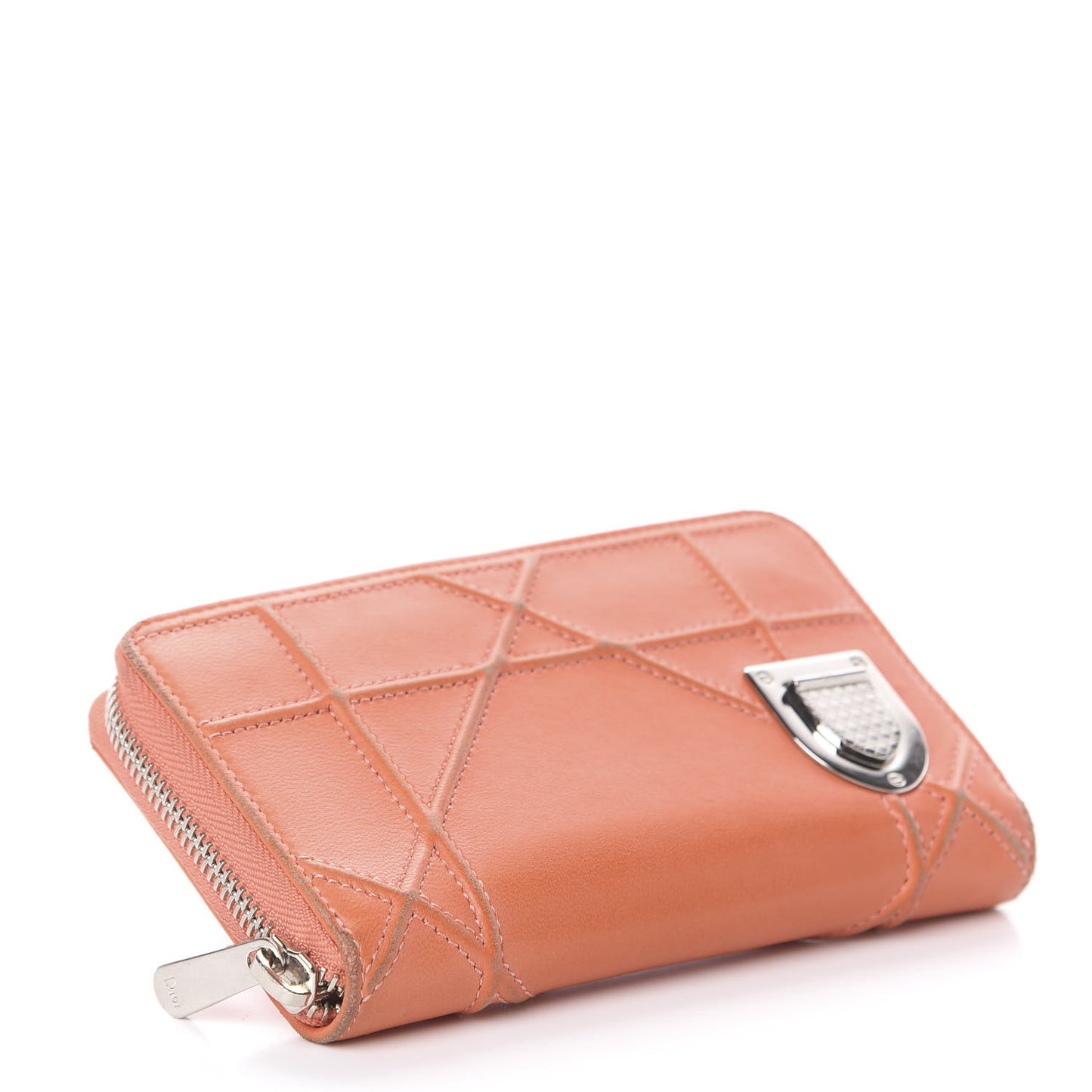 Calfskin Cannage Medium Diorama Voyageur Wallet Orange