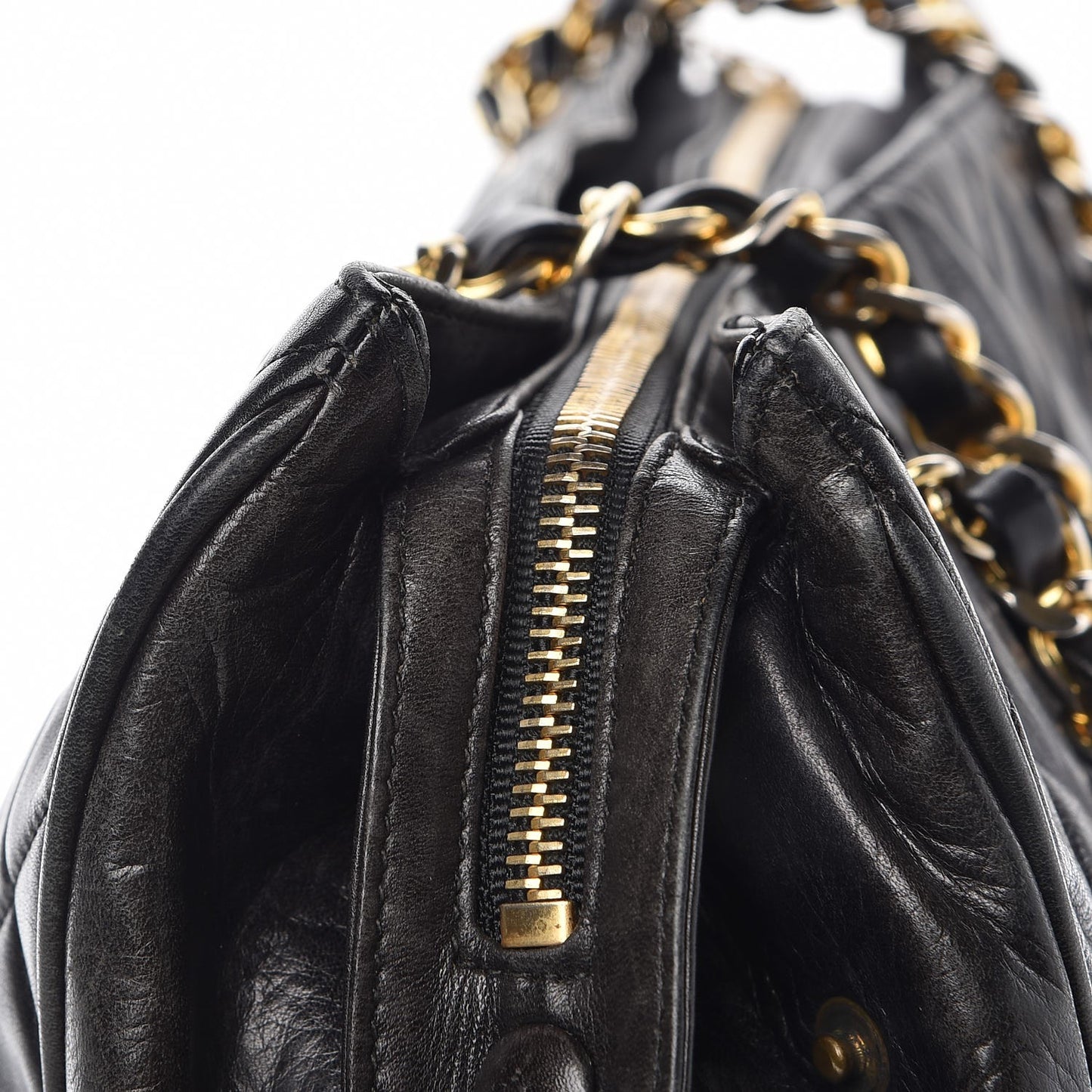 Lambskin Quilted Shoulder Bag Black