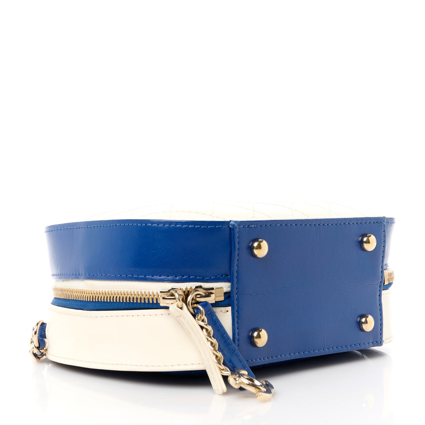 Calfskin Stitched Vanity Case White Blue