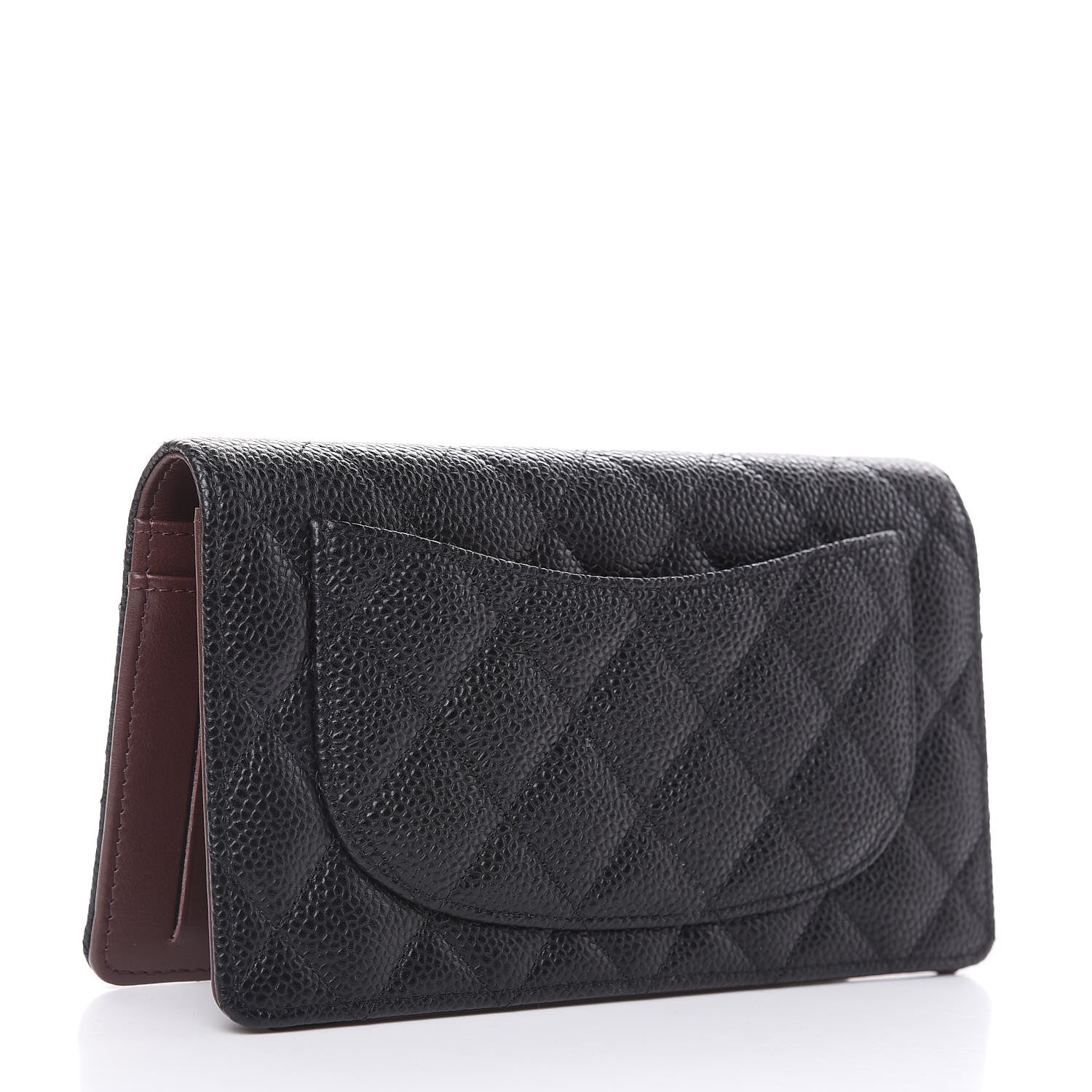 Chanel Caviar Quilted Yen Wallet Black 3 of 9