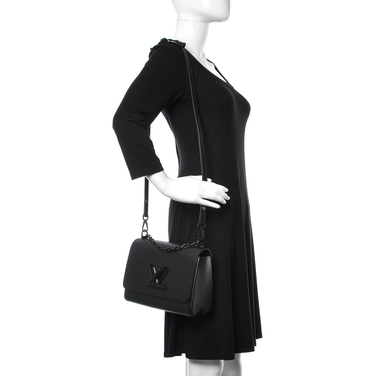 Louis Vuitton Epi Twist Shoulder Bag MM Matte Black 2 of 10