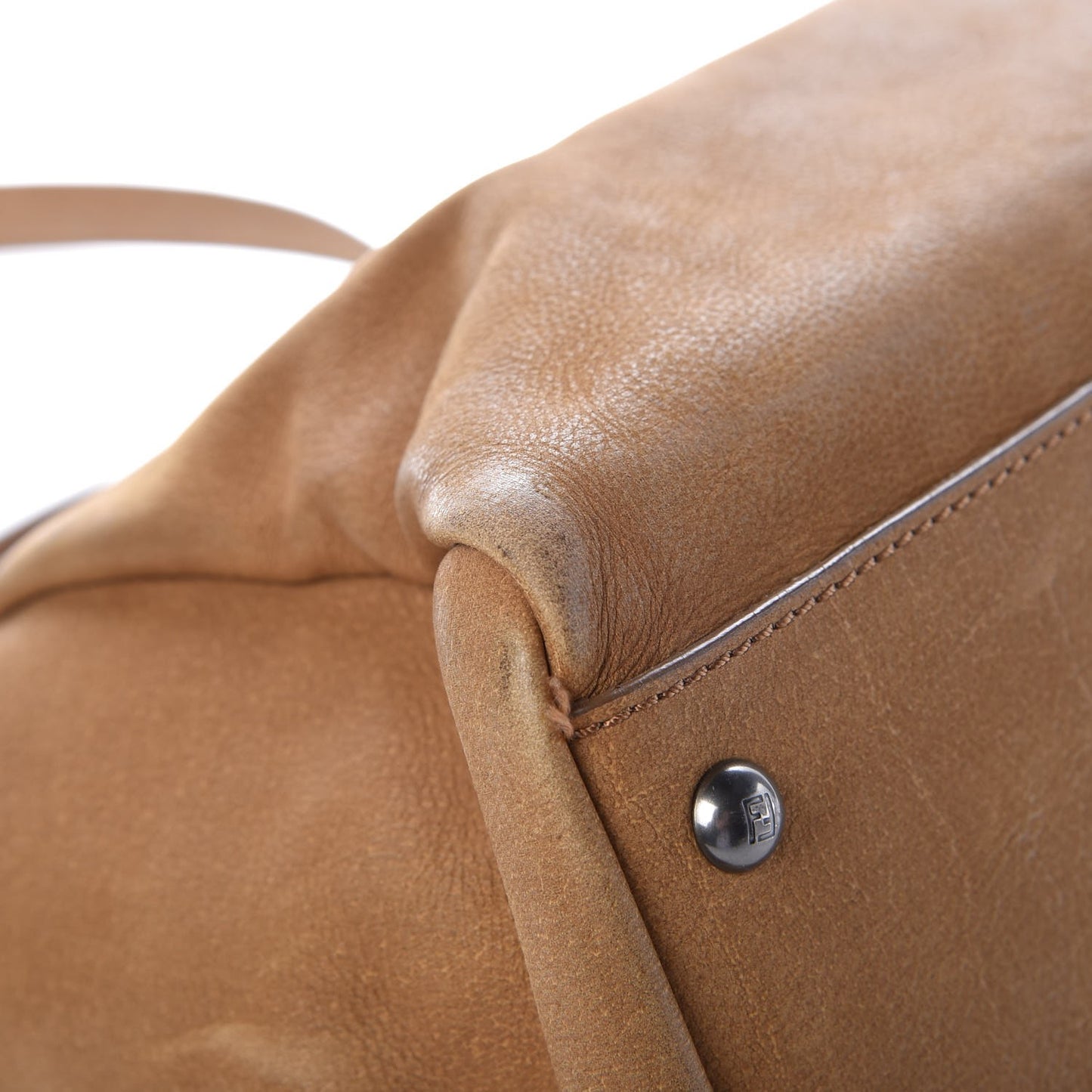 Nubuck Ayers Large Peekaboo Iconic Satchel Tan