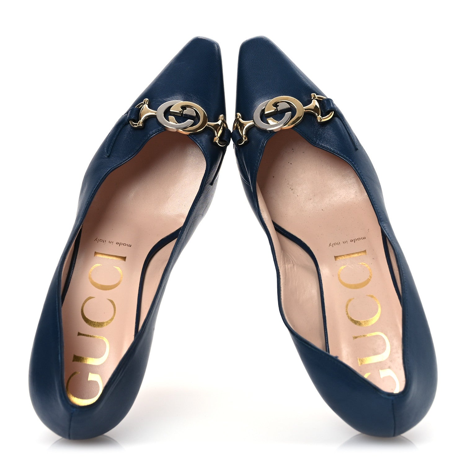 Gucci Malaga Kid Zumi 75mm Pumps 38.5 Blue 2 of 11