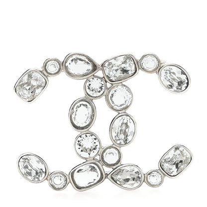Chanel Crystal Baguette CC Brooch Silver 1 of 3