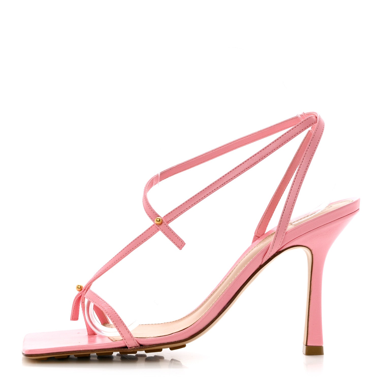 Bottega Veneta Lambskin Studded Stretch Multi Strap 90mm Sandals 38 Blossom 1 of 9