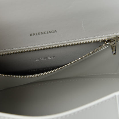 Balenciaga Shiny Box Calfskin Tonal B Small Hourglass Top Handle Bag White 9 of 11
