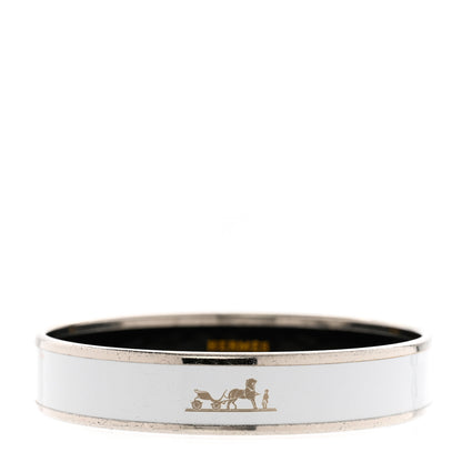 Hermes Enamel Printed Caleche Medium Bracelet 65 White 1 of 7