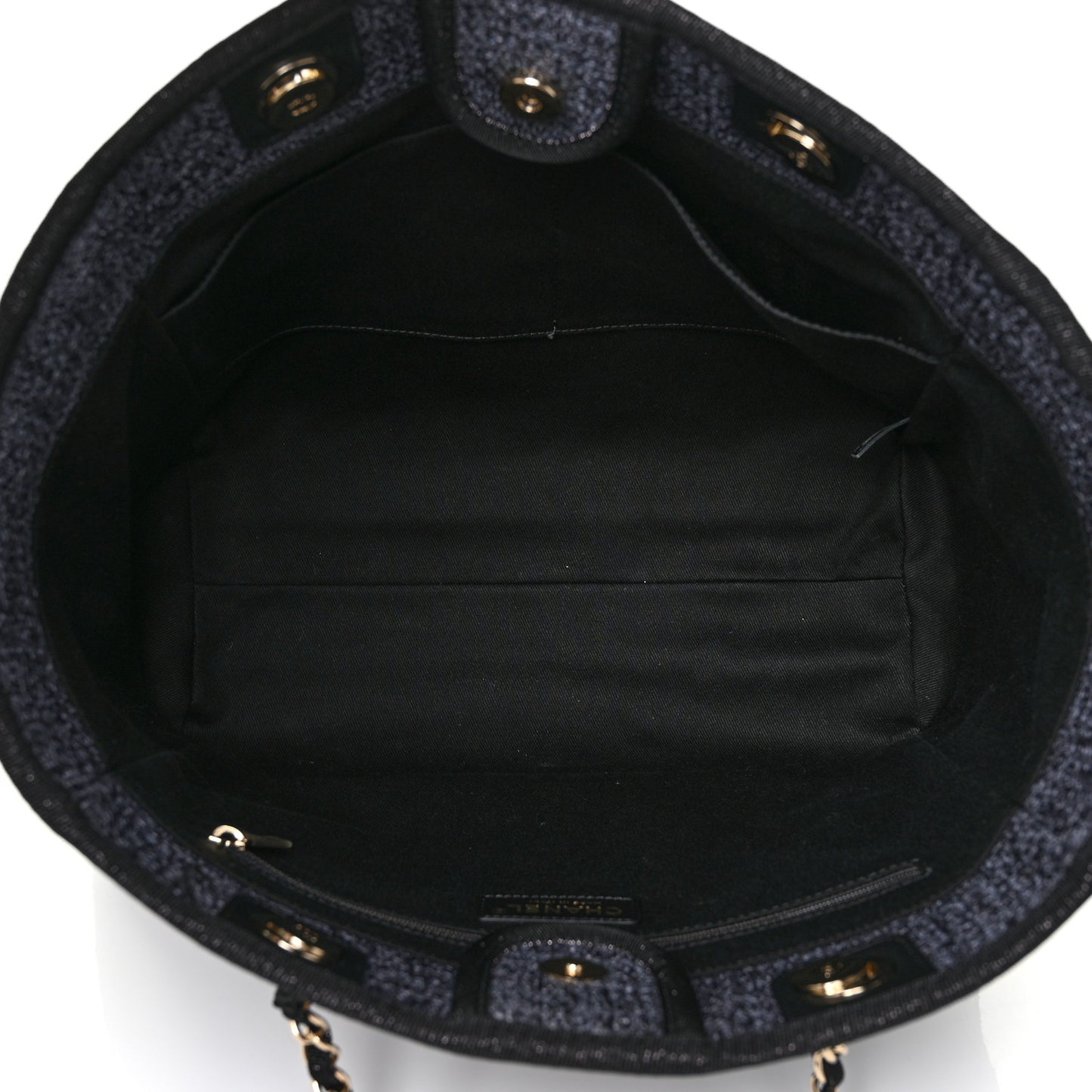 Lurex Boucle Small Deauville Tote Black