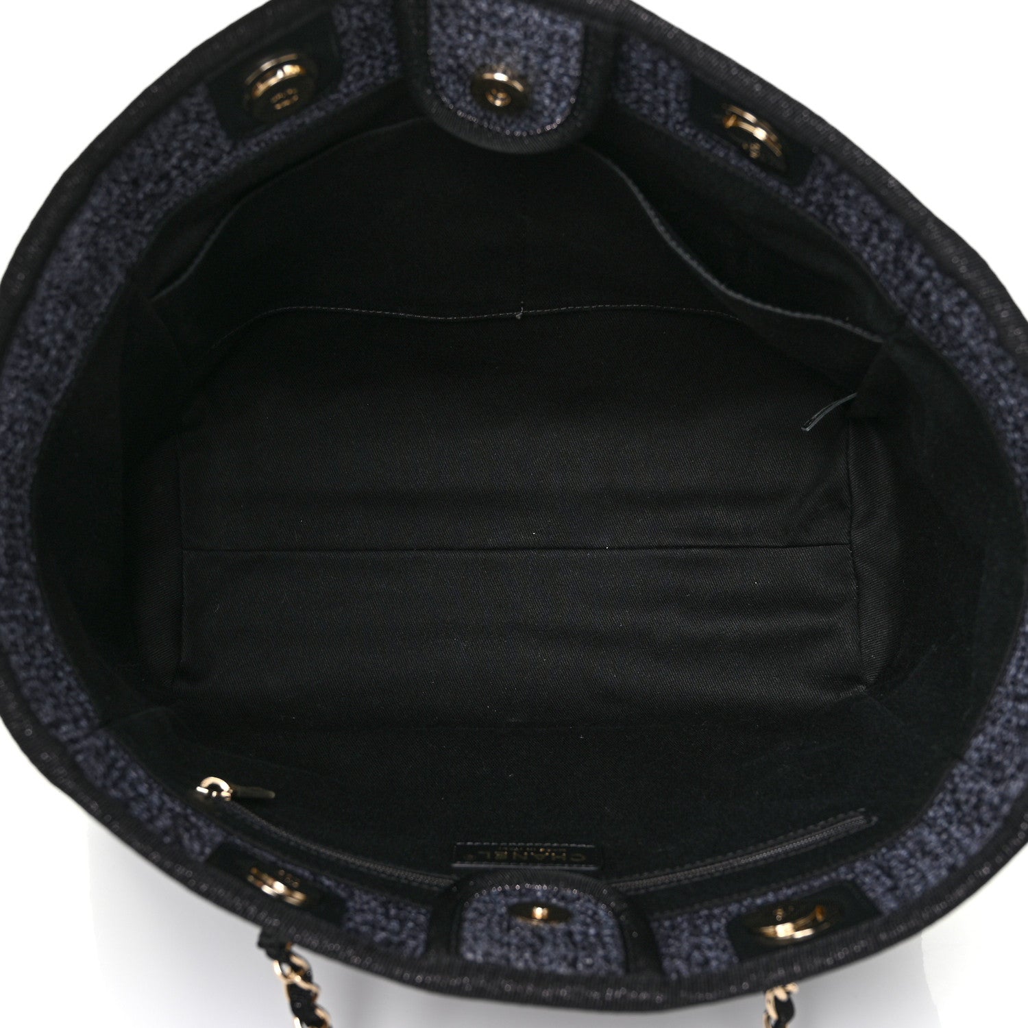 Chanel Lurex Boucle Small Deauville Tote Black 5 of 10