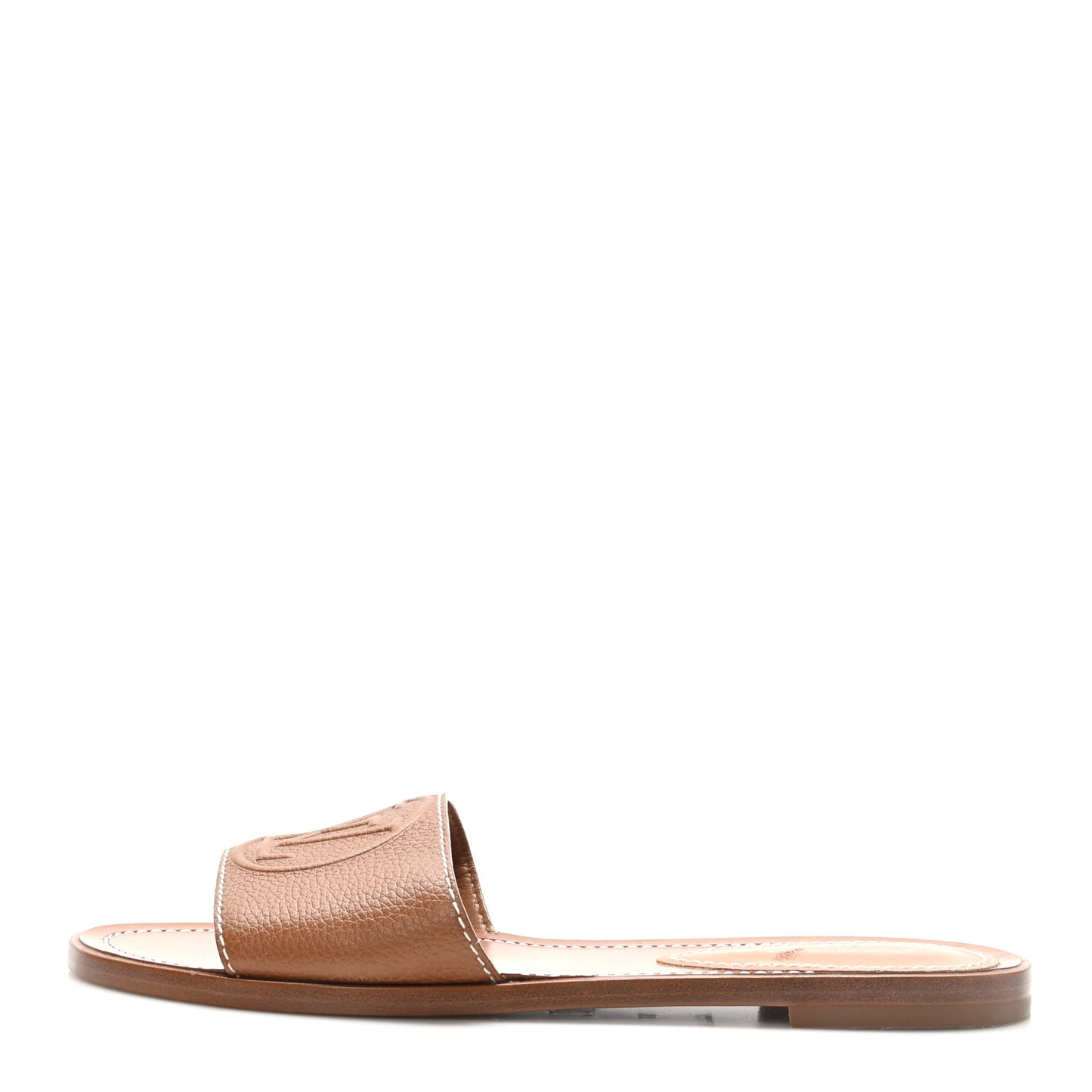 Calfskin Lock It Flat Mule 37 Cognac