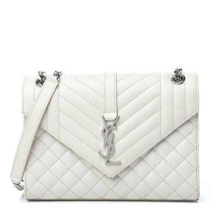 Saint Laurent Grain De Poudre Textured Mixed Matelasse Medium Triquilt Monogram Satchel Porcellana 1 of 14