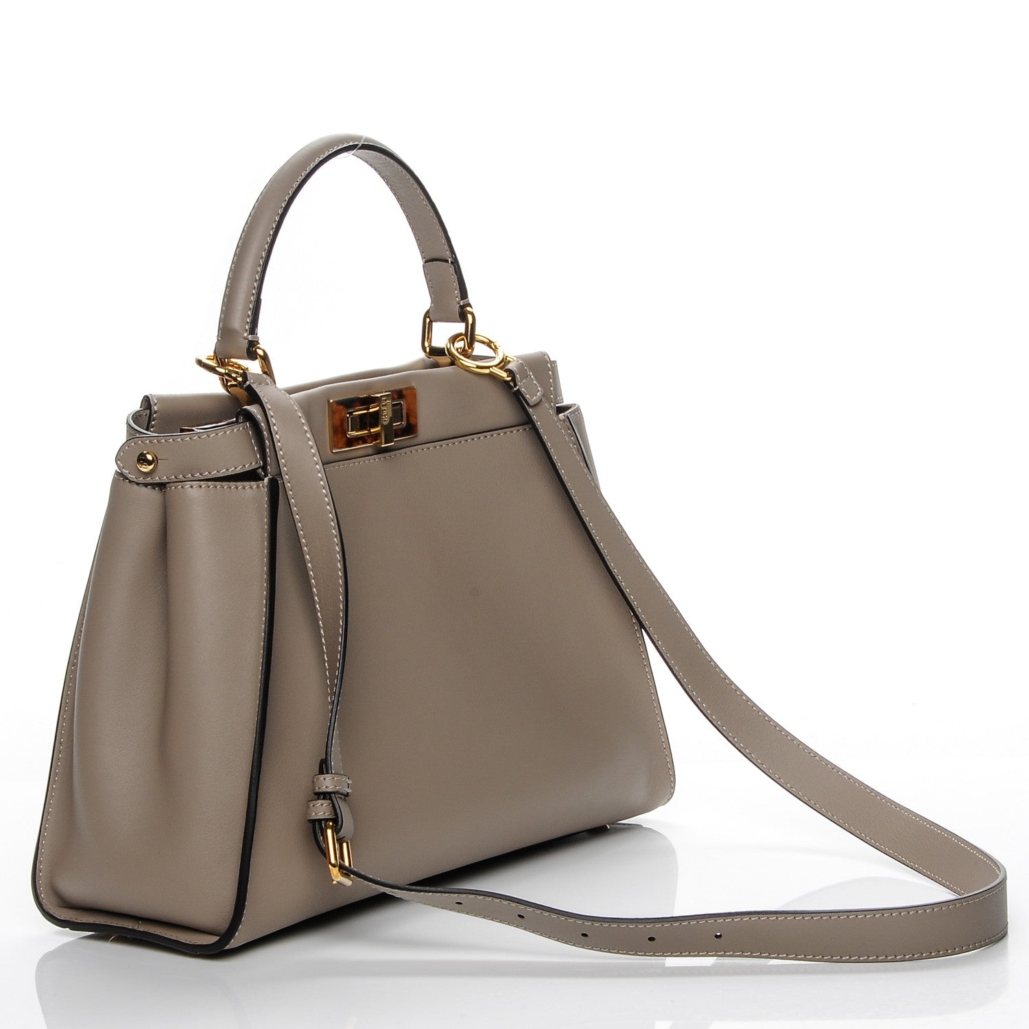 Fendi Vitello Seta Plexiglass Tortoise Medium Peekaboo Iconic Satchel Tortora 3 of 6