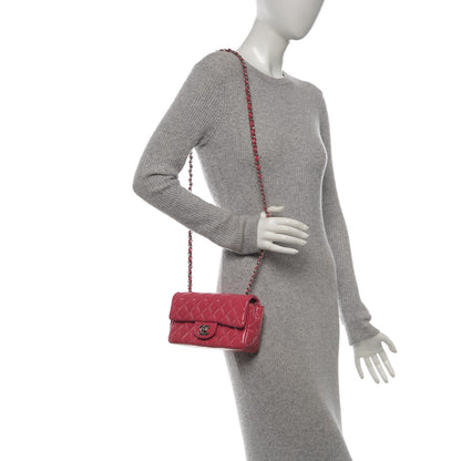 Chanel Patent Quilted Mini Rectangular Flap Fuchsia 2 of 7