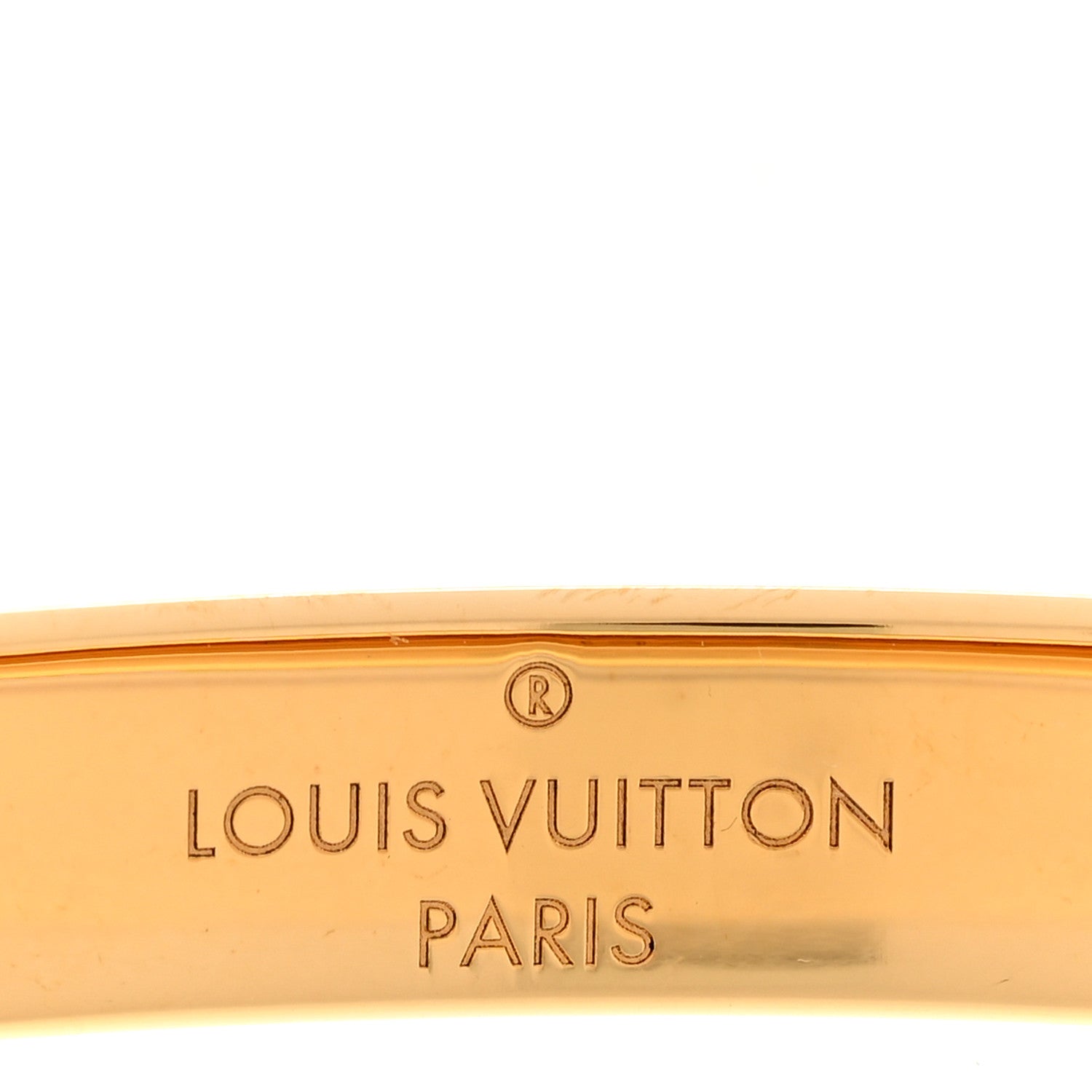 Louis Vuitton Brass Crystal Monogram Nanogram Strass Cuff S Gold 4 of 8