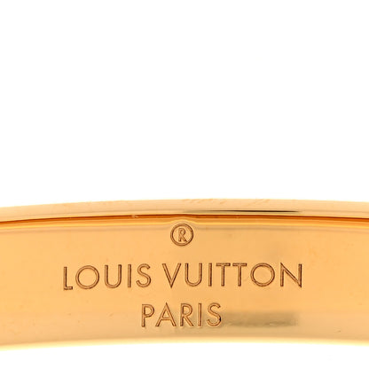 Louis Vuitton Brass Crystal Monogram Nanogram Strass Cuff S Gold 4 of 8
