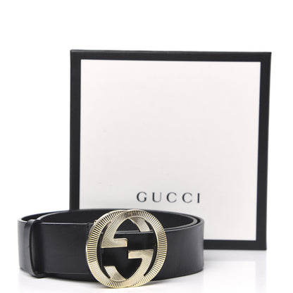 Gucci Calfskin Interlocking G Belt 80 32 Black 7 of 7