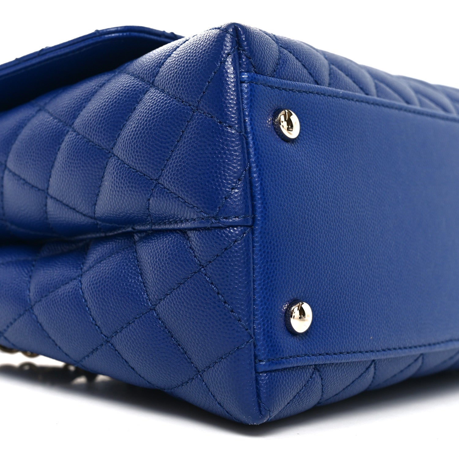 Chanel Caviar Quilted Small Coco Handle Flap Blue 9 of 10