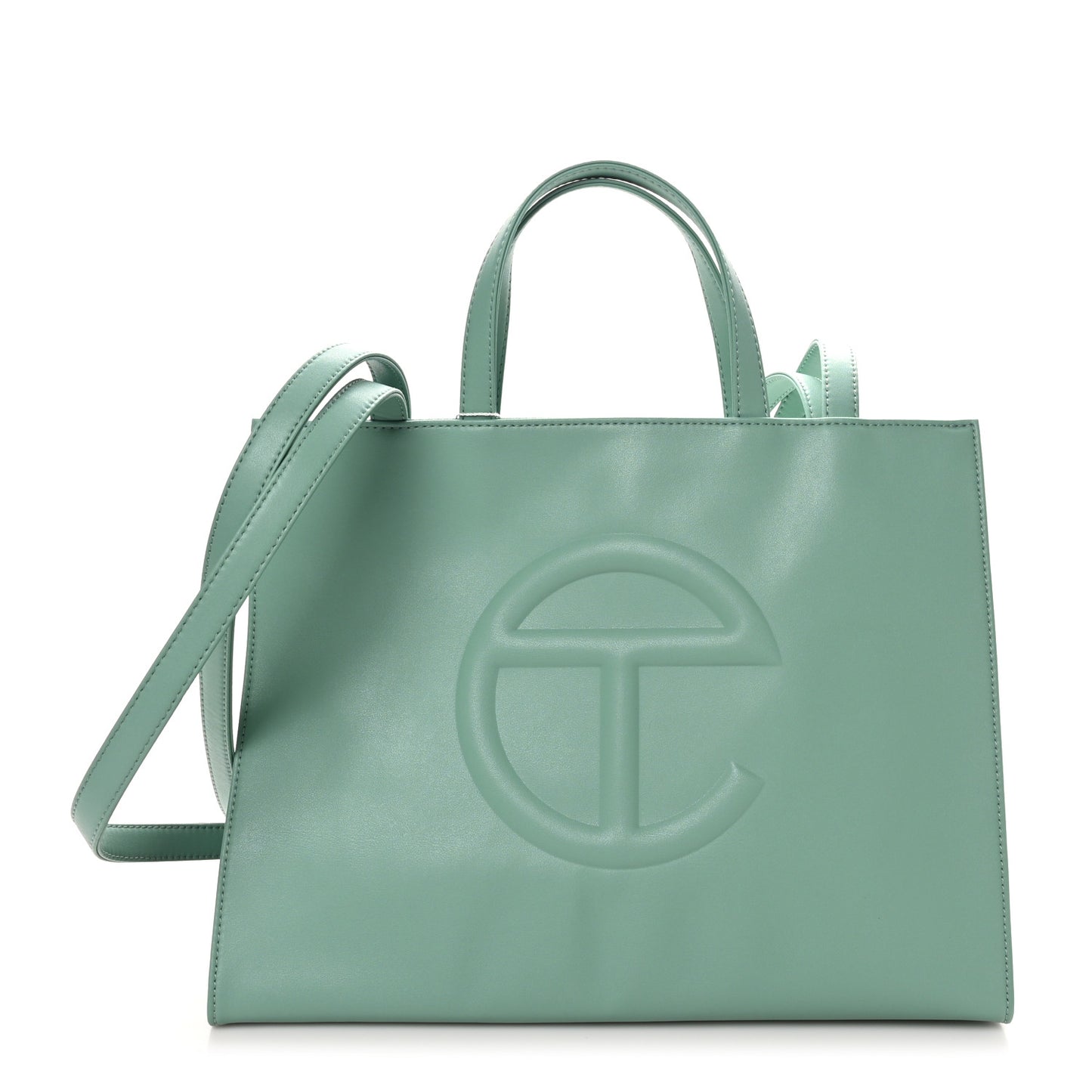 Vegan Leather Medium Shopping Bag Sage