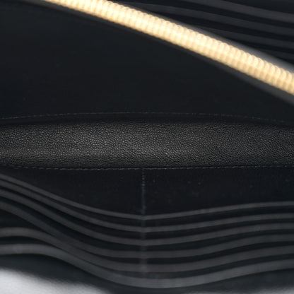 Saint Laurent Grain De Poudre Matelasse Chevron Monogram Chain Wallet Black 5 of 11