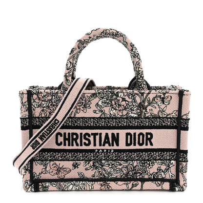 Christian Dior Canvas Embroidered Mini Book Tote With Strap Pink Multicolor 1 of 11