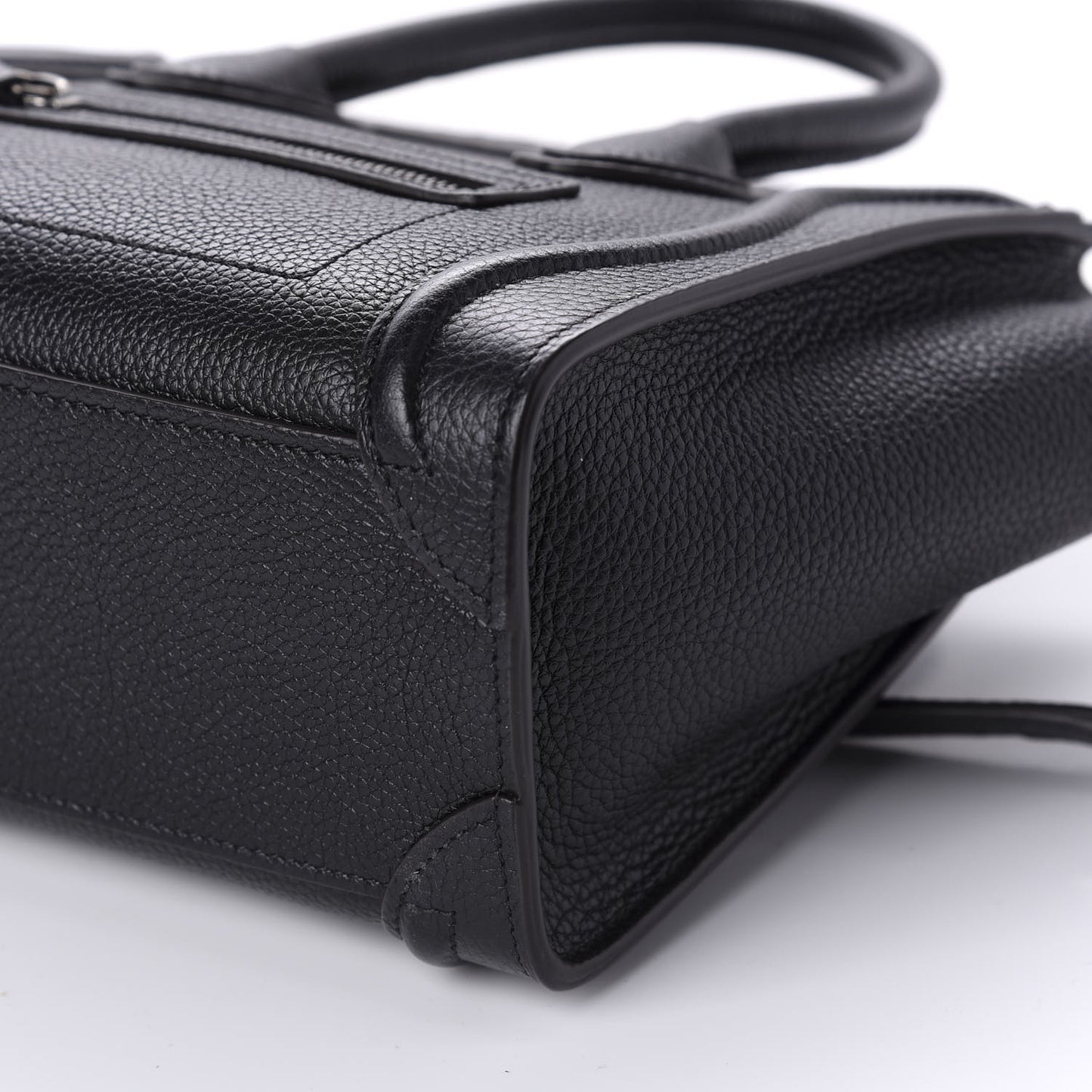 Drummed Calfskin Nano Luggage Black