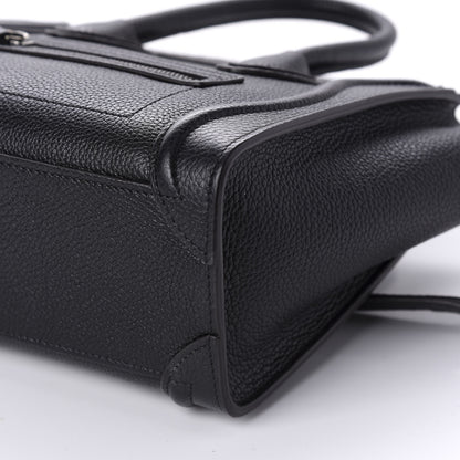 Celine Drummed Calfskin Nano Luggage Black 7 of 10