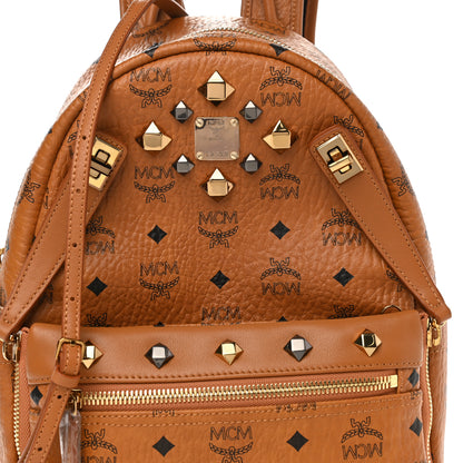 MCM Visetos Studded Medium Dual Stark Backpack Cognac 7 of 13