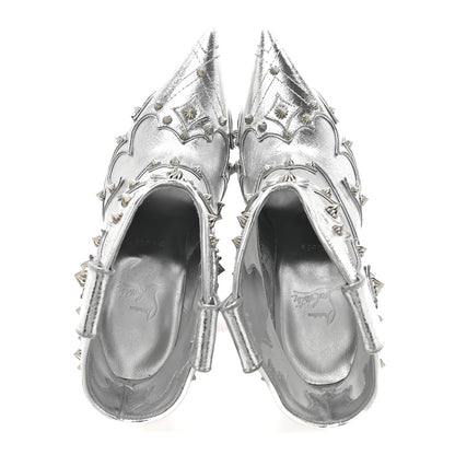 Christian Louboutin Metallic Calfskin Bootytiang Western 100 Boots 37 Silver 2 of 8