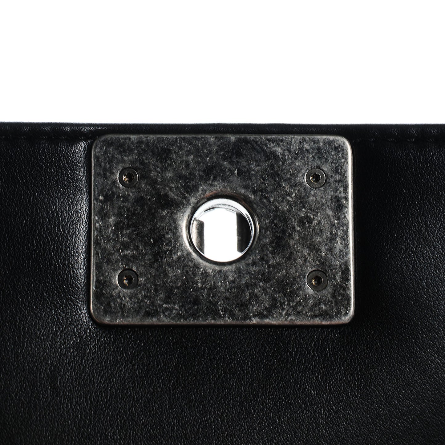 Lambskin Quilted Medium Boy Flap Black