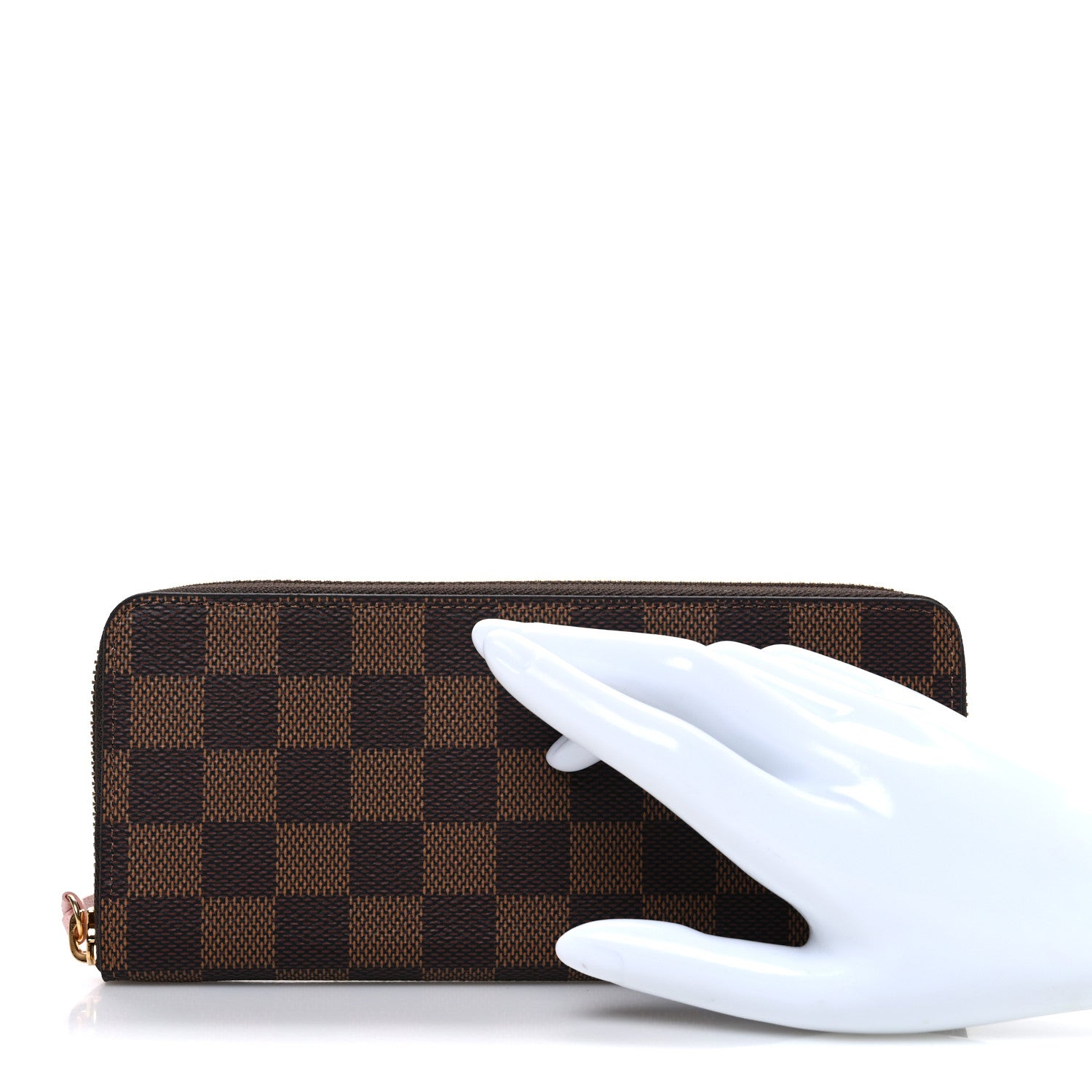 Louis Vuitton Damier Ebene Clemence Wallet Rose Ballerine 2 of 6