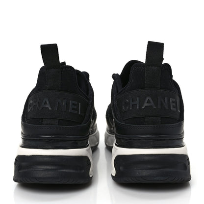 Chanel Velvet Calfskin Mixed Fibers CC Sneakers 37.5 Black 5 of 9