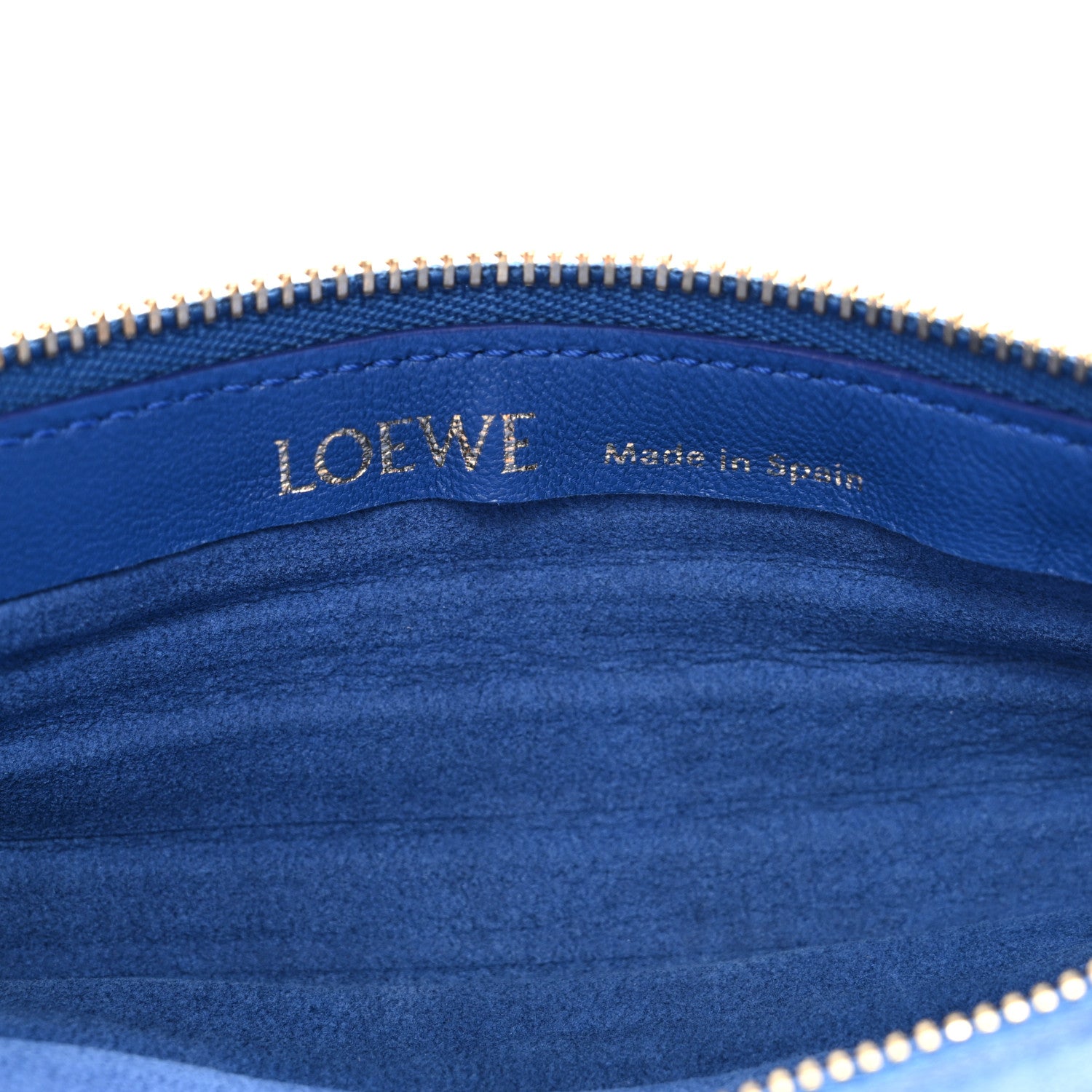 Loewe Lambskin Pleated Bracelet Pouch Shoulder Bag Royal Blue 6 of 6