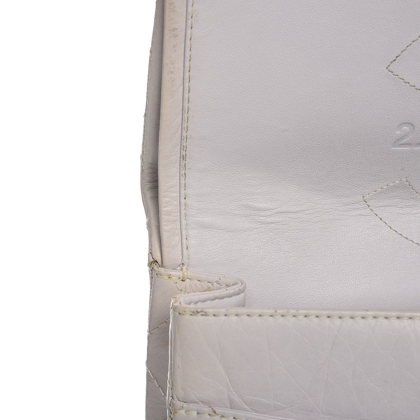 Aged Calfskin Quilted 2.55 Reissue 227 Flap White