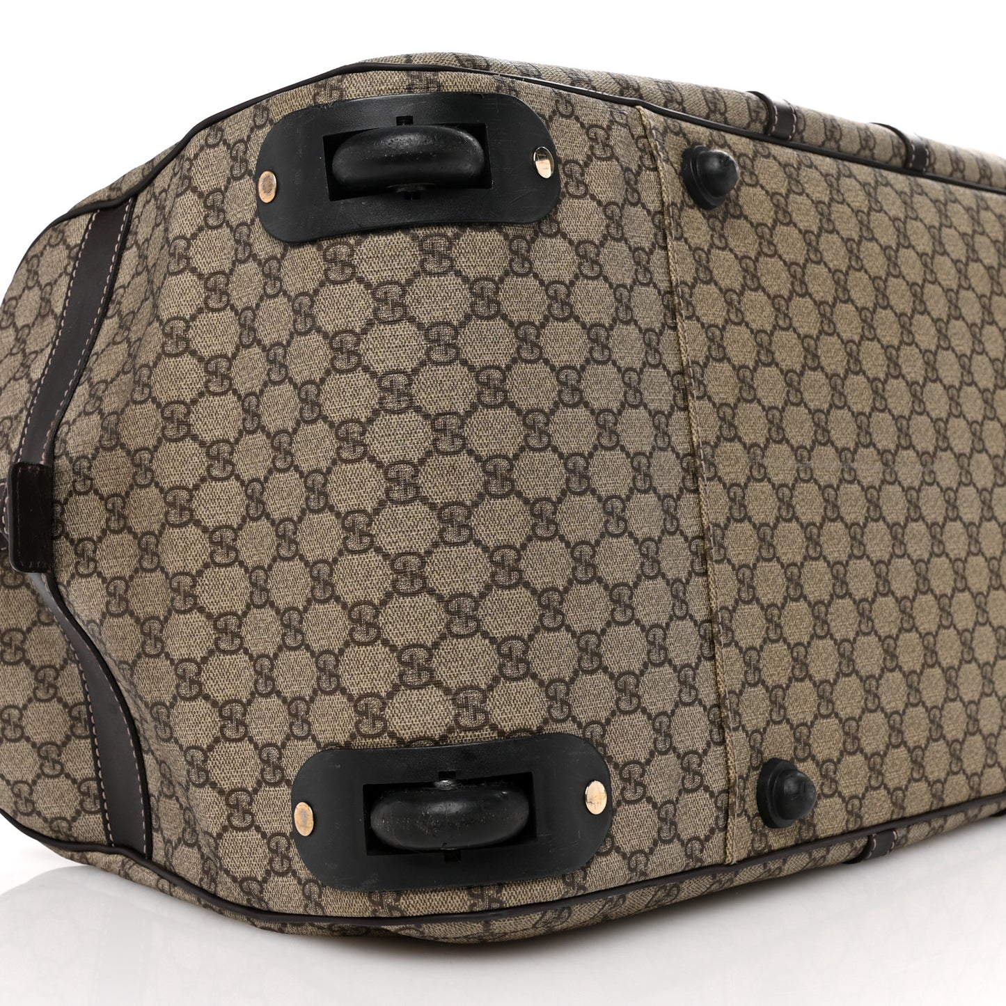 GG Plus Monogram Large Carry On Duffle Trolley Brown