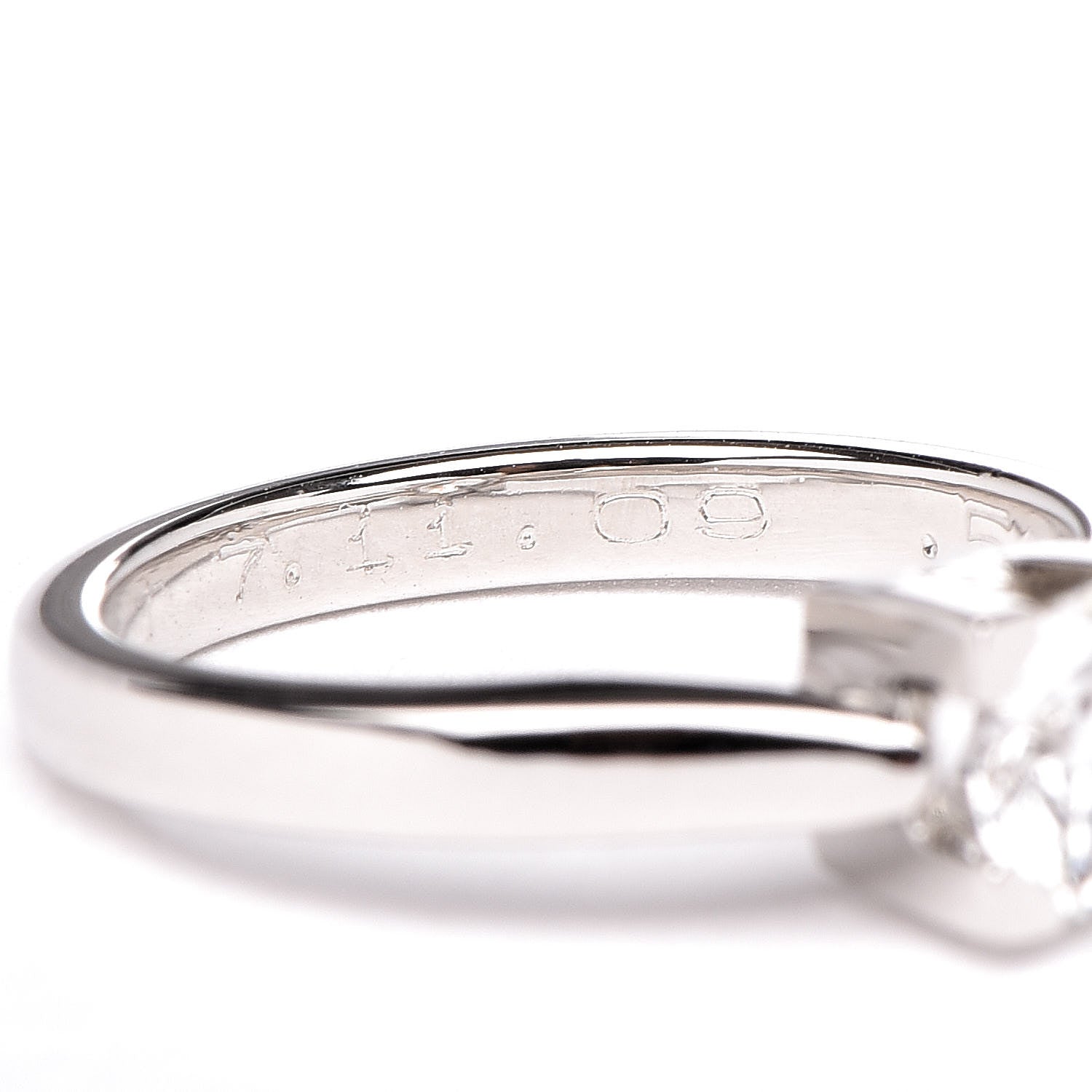 Harry Winston Platinum Diamond .51ct HW Logo Engagement Set Ring 47 4 6 of 8
