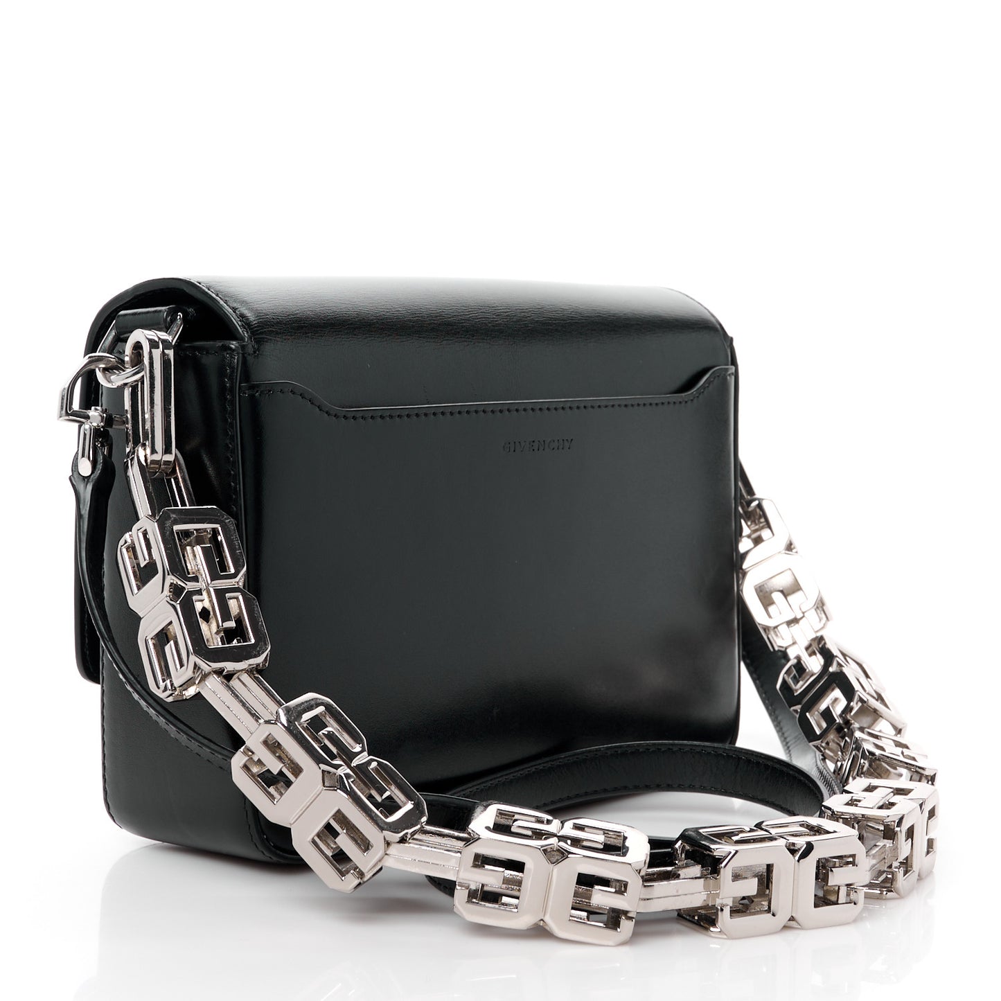 Box Calfskin Medium 4G Cube Chain Shoulder Bag Black