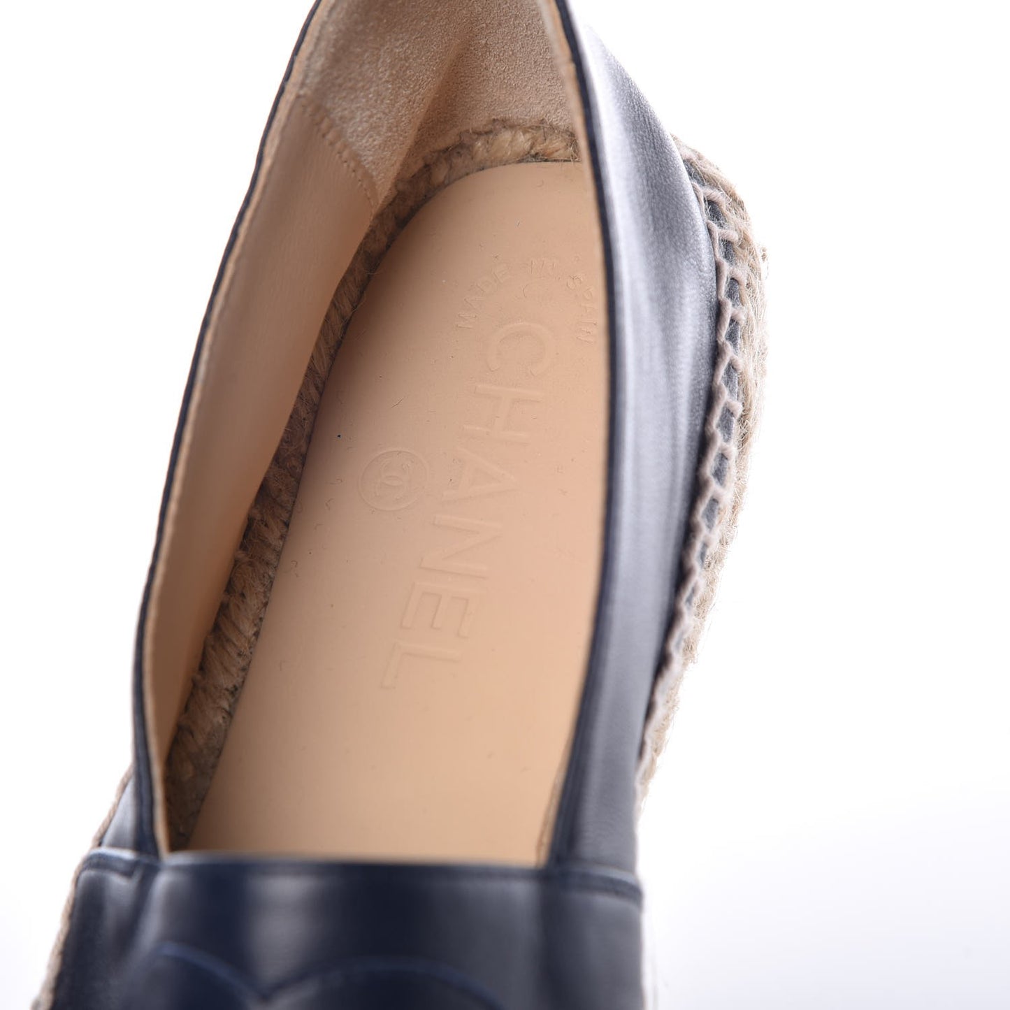 Lambskin Espadrilles 38 Navy Black