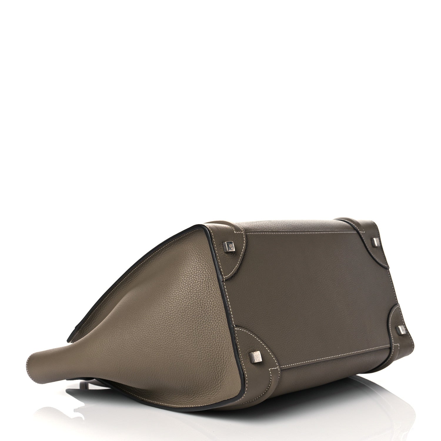 Celine Drummed Calfskin Mini Luggage Bag Souris 3 of 8