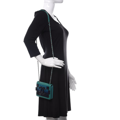 Chanel Plexiglass Patent Mini Boy Brick Flap Turquoise Navy 2 of 11