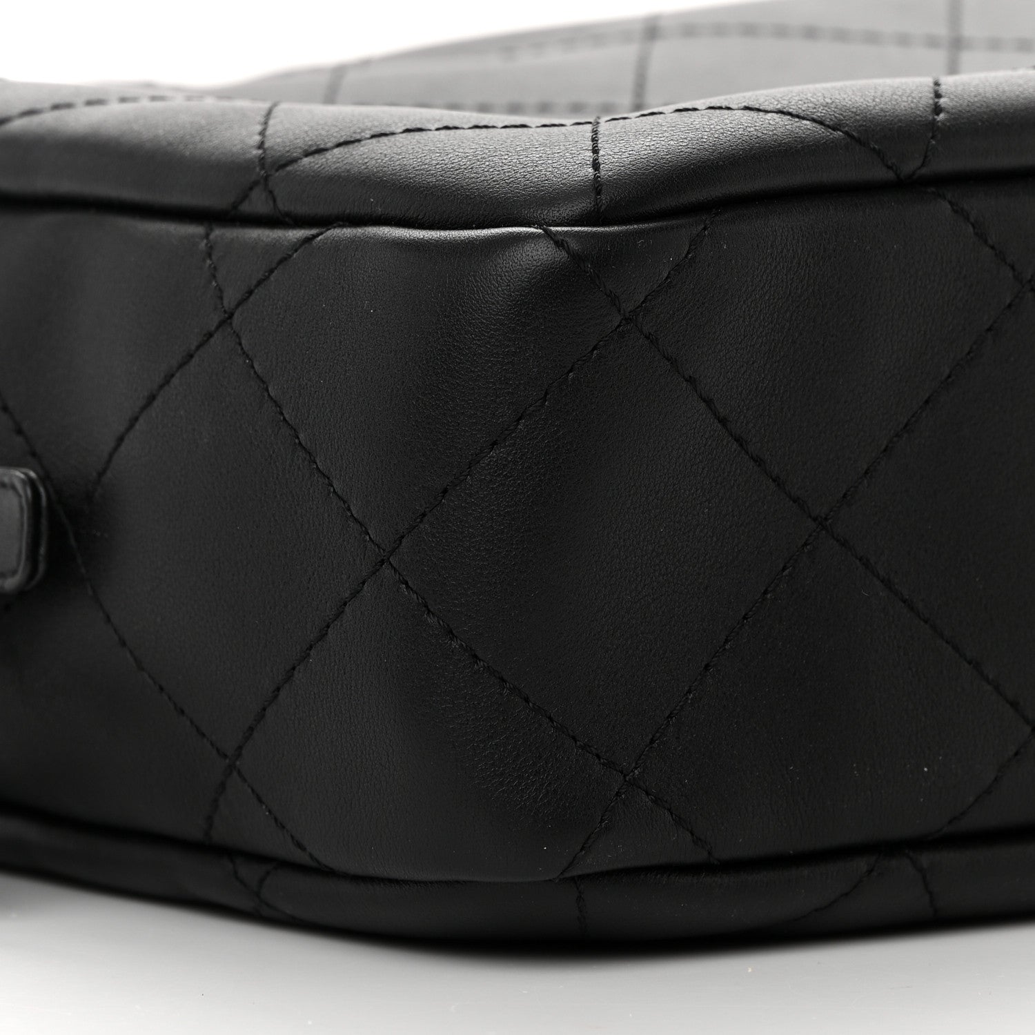 Chanel Calfskin Diamond Stitched Top Handle Bowling Bag Black 9 of 12