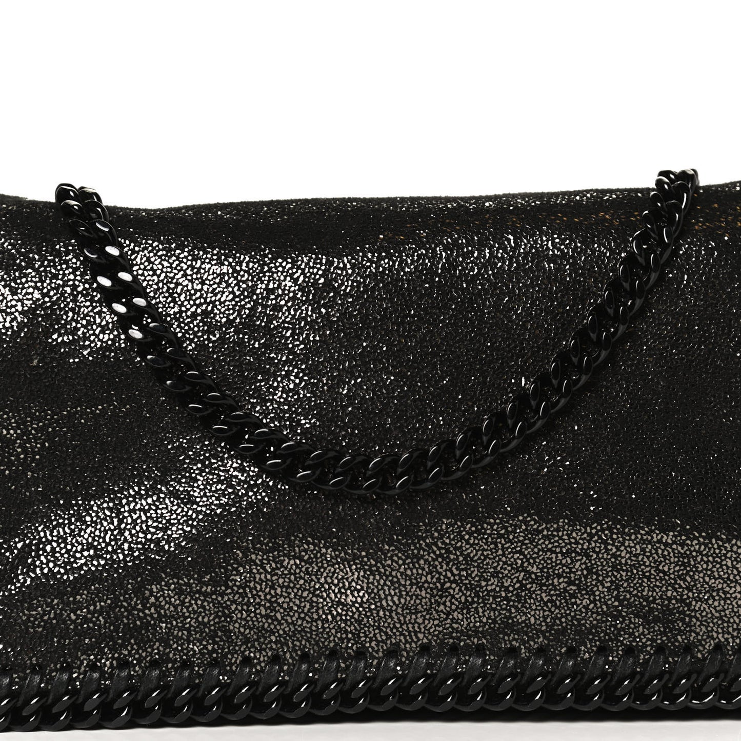 Chamois Shiny Dotted Falabella Crossbody Black