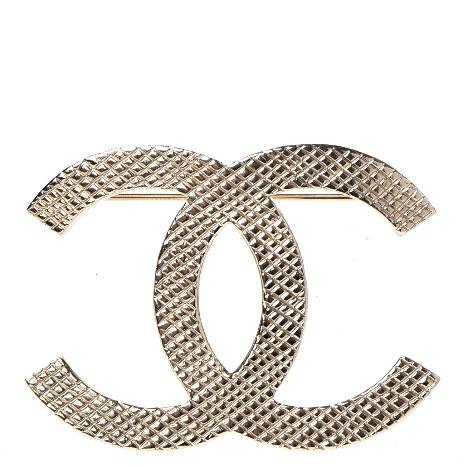 Chanel Quilted CC Brooch Light Gold 1 of 5