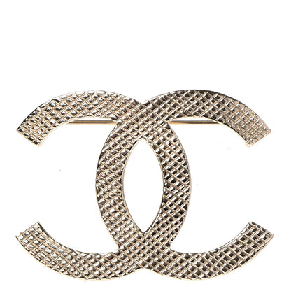 Chanel Quilted CC Brooch Light Gold 1 of 5